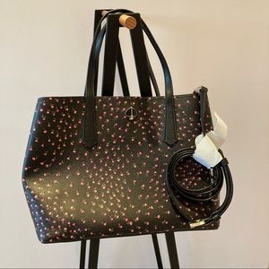 KATE SPADE Black Tote w/ Little Pink Flowers